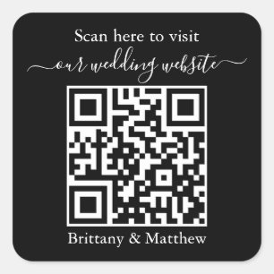 Hochzeitssticker für die QR-Code-Website Quadratischer Aufkleber