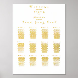 Hochzeitsstift 12 Tische Real Gold Foil Foliendrucke
