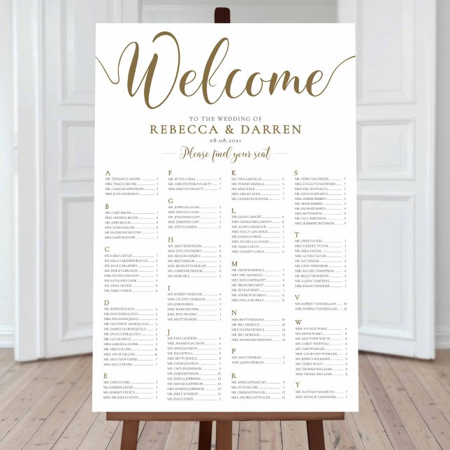 Hochzeitsstift Alphabetischer Ordergoldplan Poster (Von Creator hochgeladen)