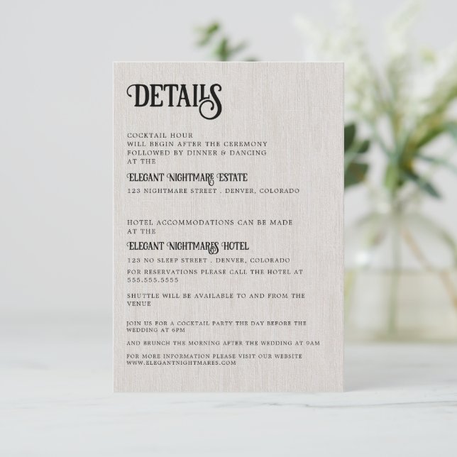 Hochzeitsstift Begleitkarte (Stehend Vorderseite)