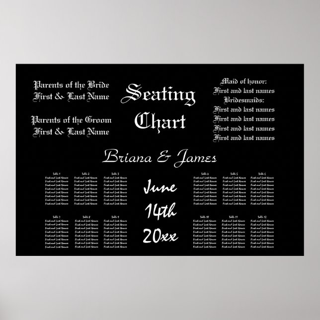 Hochzeitsstift Bride Groom Bridal Gäste Poster (Vorne)