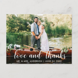 Hochzeitsstift dank Bride Groom Foto Weiße Schrift Postkarte