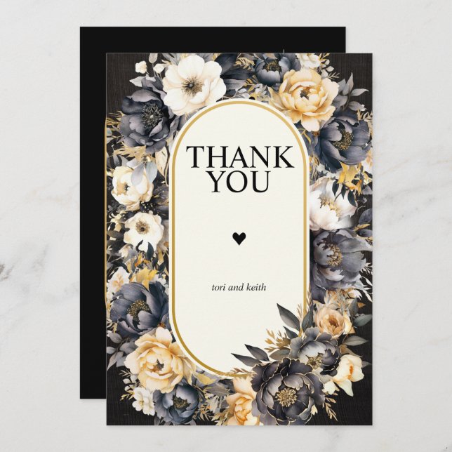 Hochzeitsstift Foto Danke, dass ihr die schwarze B Dankeskarte (Vorne/Hinten)