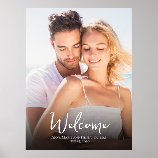 Hochzeitsstift Foto Einfache moderne Kalligrafie M Poster (Vorne)