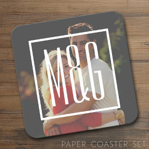 Hochzeitsstift - Foto hat einen FILTER Rechteckiger Pappuntersetzer