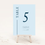 Hochzeitsstift für Navy Blue Clean Line Tischnummer<br><div class="desc">Einfache und moderne Tischnummer mit einer Linie an der Seite. Die Farbe ist marineblau.</div>