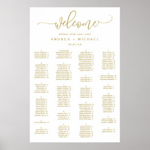 Hochzeitsstift Gold Bouncy Script Poster