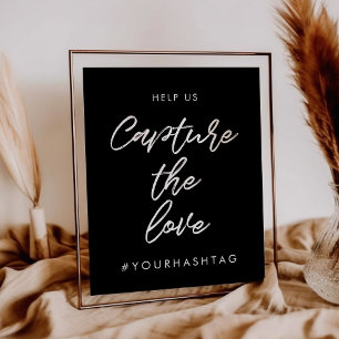 Hochzeitsstift Hashtag für moderne Typografie Poster