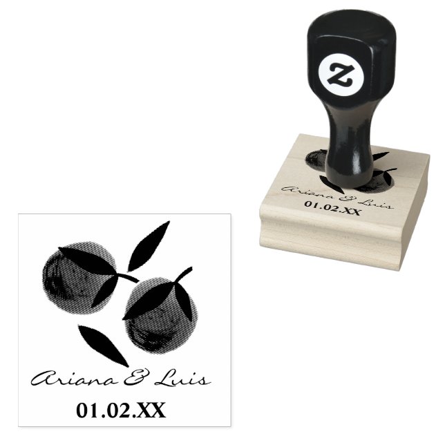 Hochzeitsstift Orangenzitrus Brautparty Handgezeic Gummistempel (Stempel)