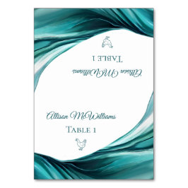 Hochzeitsstift Platzkarten-Geflügel-Smaragdgrün- Tischnummer