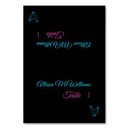 Hochzeitsstift Platzkarten-Geflügel-Symbol-blau un Tischnummer