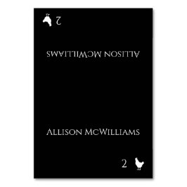 Hochzeitsstift Platzkarten-Geflügel-Symbol-Schwarz Tischnummer