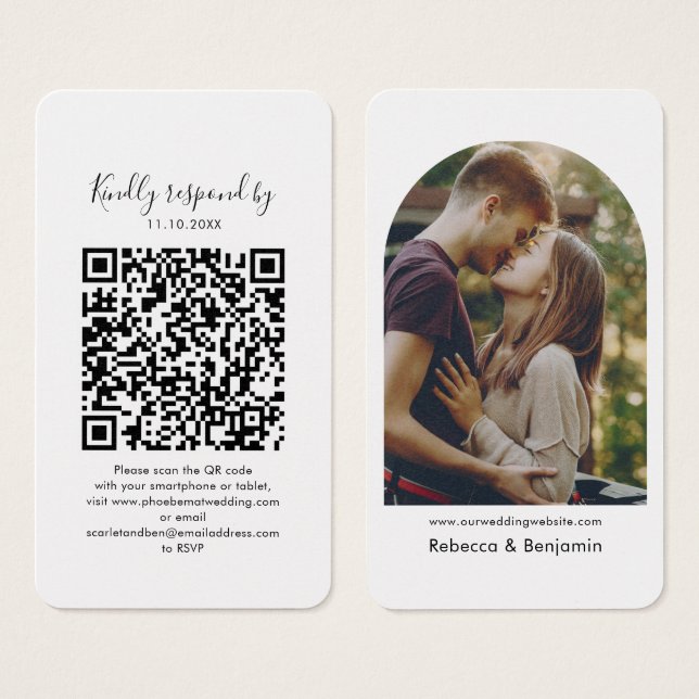 Hochzeitsstift QR Code Foto UAWG Enclosure Card (Vorne & Hinten)
