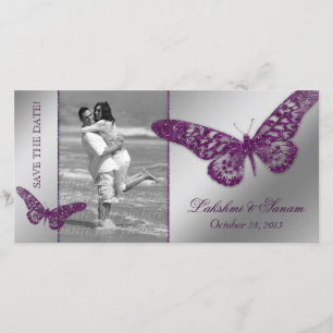 Hochzeitsstift Save the Date Butterfly Lila