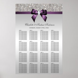 Hochzeitsstift Silver Sequin Lila Bow Poster