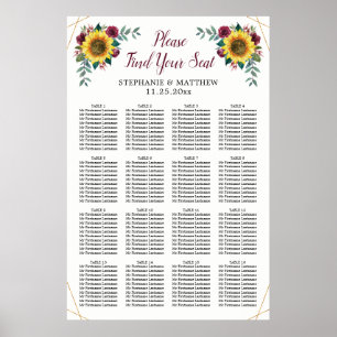 Hochzeitsstift Sonnenblumen geometrisch Poster