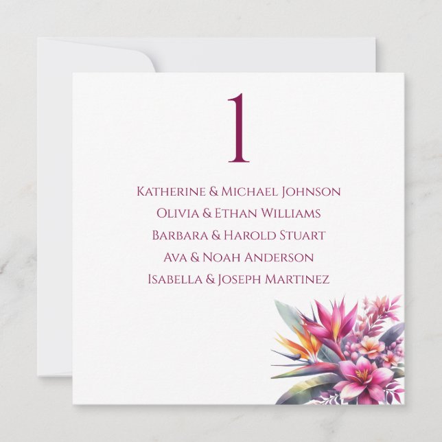 Hochzeitsstift - tropische Wasserfarben Einladung (Vorderseite)