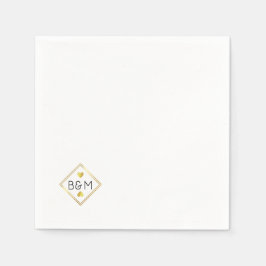 Hochzeitsstift Verheiratete Couple Monogram Serviette