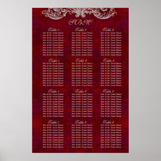 Hochzeitsstift Vintage Rote Rose Poster