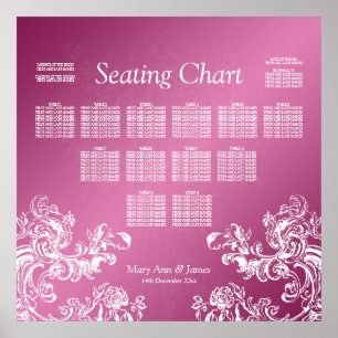 Hochzeitsstift Vintage Wirbel 2 Rosa Poster