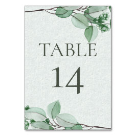 Hochzeitsstiftung | Elegant Watercolor Eucaly Tischnummer