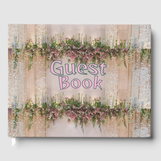 Hochzeitsstiftung Gästebuch (A beautifully designed guest book with floral decorations!)