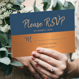 Hochzeitsstiftung mit Kupferfaser RSVP Karte