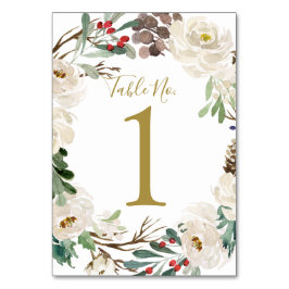 Hochzeitsstiftung | Woodsy Holiday Wreath Tischnummer