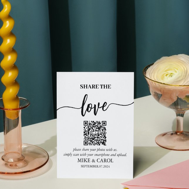 Hochzeitsstimmen des Liebe-Fotos QR-Code Sockelschild (Von Creator hochgeladen)