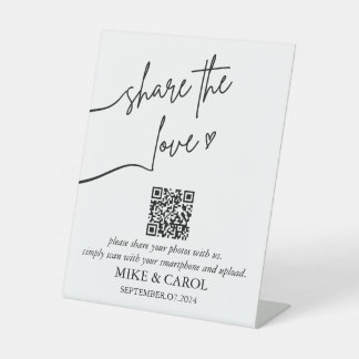 Hochzeitsstimmen des Liebe-Fotos QR-Code Sockelschild