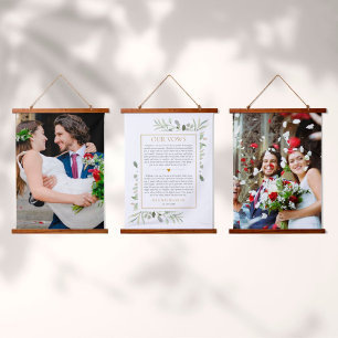 Hochzeitsstimmen Jubiläum 2 Foto Grüne Wandteppich Mit Holzrahmen