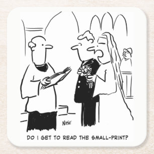 Hochzeitsstimmen kleine Druckschrift Vicar und Bra Rechteckiger Pappuntersetzer