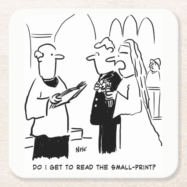 Hochzeitsstimmen kleine Druckschrift Vicar und Bra Rechteckiger Pappuntersetzer (Vorderseite)