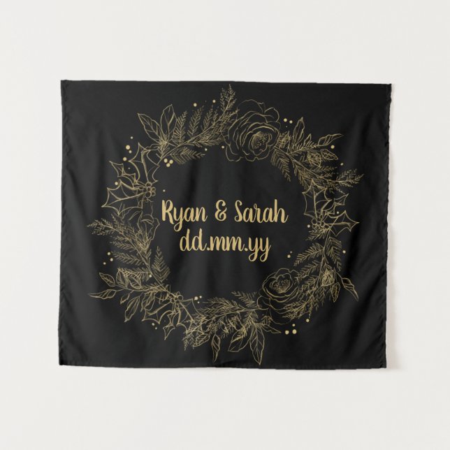 Hochzeitsstimmung im Winter Foto Stand Wandteppich (Vorderseite (Horizontal))