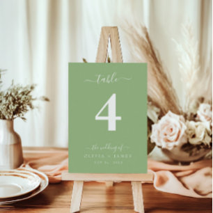 Hochzeitsstimmung in einfacher, solider Sommerfarb Tischnummer