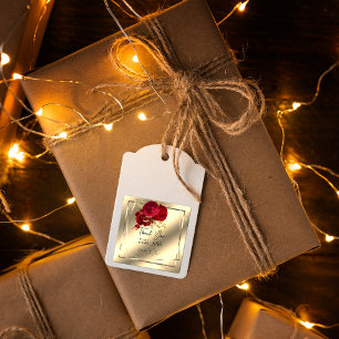 Hochzeitsstipendium Brautparty Fvor Red Floral Gol Quadratischer Aufkleber