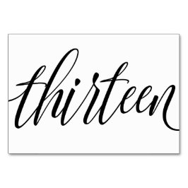Hochzeitsstipps - Luxe Typografie - Schwarz 13 Tischnummer