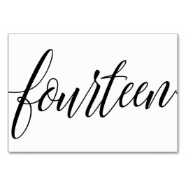 Hochzeitsstipps - Luxe Typografie - Schwarz 14 Tischnummer