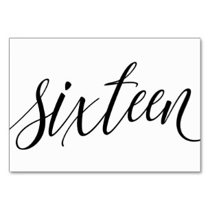 Hochzeitsstipps - Luxe Typografie - Schwarz 16 Tischnummer
