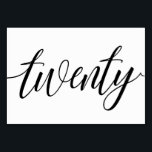 Hochzeitsstipps - Luxe Typografie - Schwarz 20 Tischnummer<br><div class="desc">Luxe Kalligraphie Tischnummer 20 (Schwarz): Diese elegante Kalligraphie-Tischnummer-Karte ist Set in schwarz, aber Sie können sie in jede beliebige Farbe ändern, indem Sie einfach Ihre Hintergrundfarbe ändern!. **WIE SIE DIE DESIGN-FARBE ÄNDERN** 1) Klicken Sie auf den Button "Personalisieren". 2) Klicken Sie unten auf den Link "ClICK TO CUSTOMIZE FURTHER". Dann...</div>