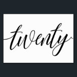 Hochzeitsstipps - Luxe Typografie - Schwarz 20 Tischnummer<br><div class="desc">Luxe Kalligraphie Tischnummer 20 (Schwarz): Diese elegante Kalligraphie-Tischnummer-Karte ist Set in schwarz, aber Sie können sie in jede beliebige Farbe ändern, indem Sie einfach Ihre Hintergrundfarbe ändern!. **WIE SIE DIE DESIGN-FARBE ÄNDERN** 1) Klicken Sie auf den Button "Personalisieren". 2) Klicken Sie unten auf den Link "ClICK TO CUSTOMIZE FURTHER". Dann...</div>