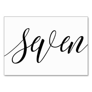 Hochzeitsstipps - Luxe Typografie (Schwarz) 7 Tischnummer