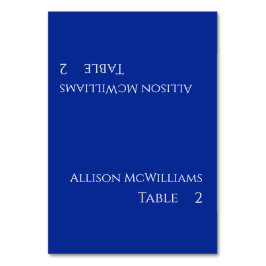 Hochzeitsstipps Platzkarten Blau und Weiß Tischnummer