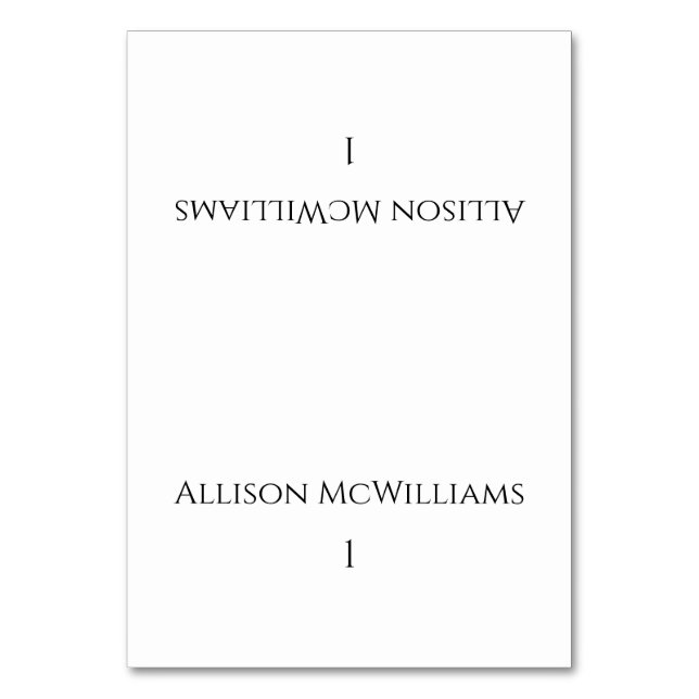 Hochzeitsstipps Platzkarten - Moderne Schwarz und  Tischnummer (Vorderseite)