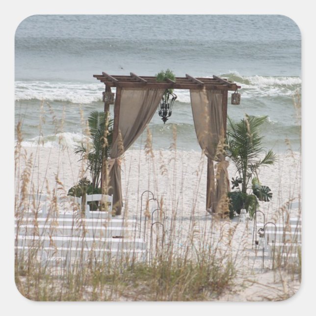 Hochzeitsstrand am Meer - Thema Aufkleber (Vorderseite)