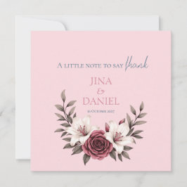 Hochzeitssuite mit Blumen (pink) Dankeskarte