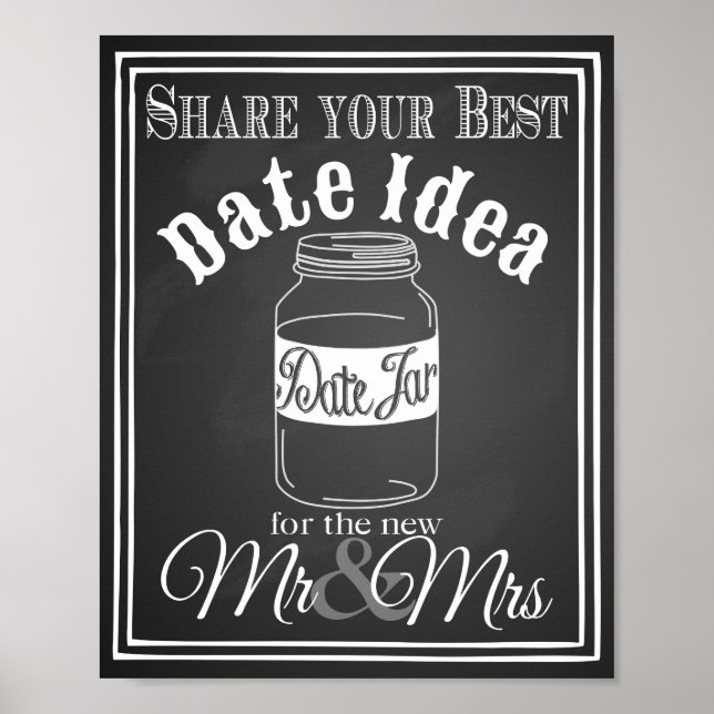 Hochzeitssymbol "Date jar Guest book" - Tafel Poster (Vorne)