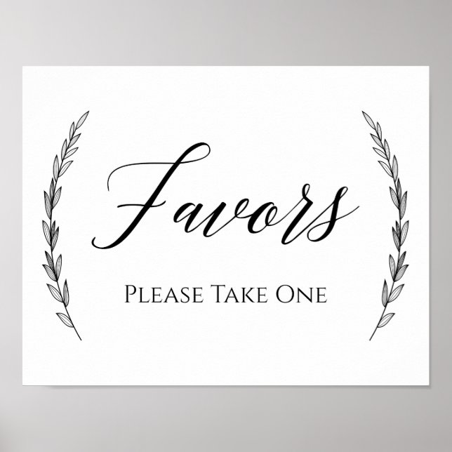 Hochzeitssymbol - Favoriten Laurel Wedding Sign Poster (Vorne)