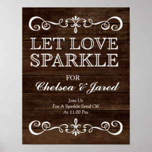 Hochzeitssymbol - Gelassen Liebe Sparkle Rustikale Poster