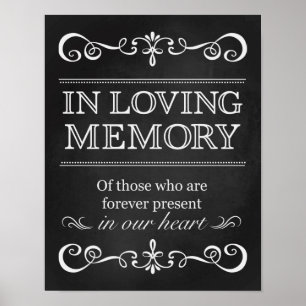 Hochzeitssymbol - In Love Memory Chalkboard Zeiche Poster